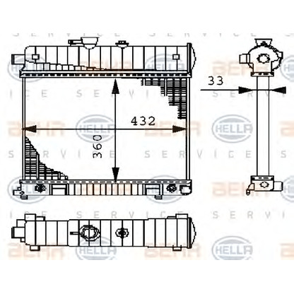 Foto Radiador, refrigeración del motor HELLA 8MK376710271