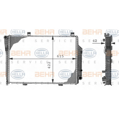 Foto Radiador, refrigeración del motor HELLA 8MK376710351