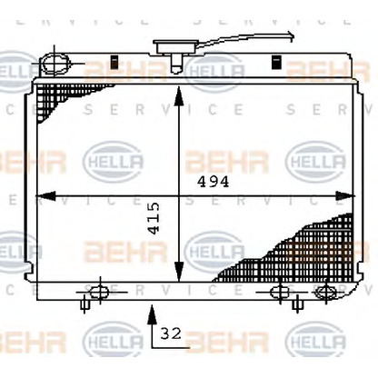 Photo Radiator, engine cooling HELLA 8MK376710531