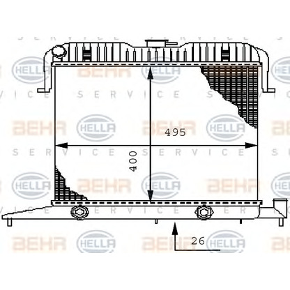 Foto Radiador, refrigeración del motor HELLA 8MK376711041