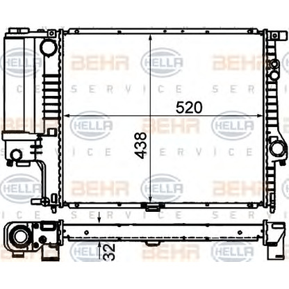 Foto Kühler, Motorkühlung HELLA 8MK376711134