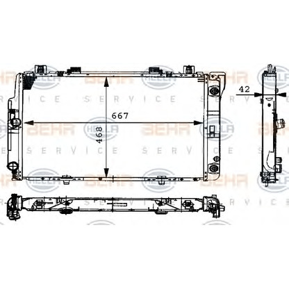 Foto Kühler, Motorkühlung HELLA 8MK376711521