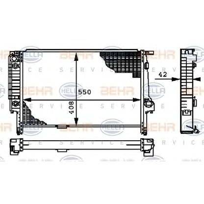 Photo Radiator, engine cooling HELLA 8MK376712181