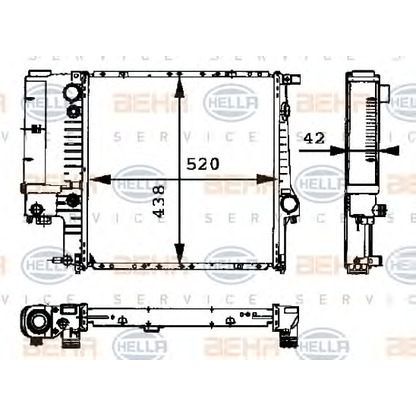 Foto Kühler, Motorkühlung HELLA 8MK376712221