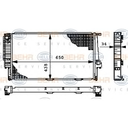 Foto Radiador, refrigeración del motor HELLA 8MK376712371