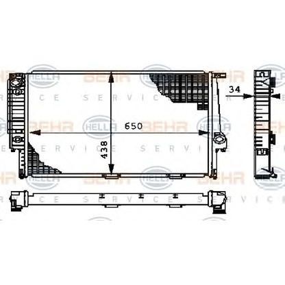 Foto Radiador, refrigeración del motor HELLA 8MK376712381