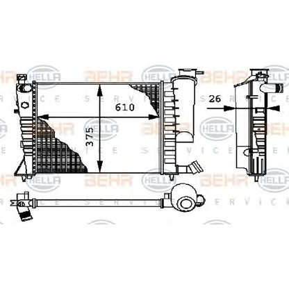 Photo Radiateur, refroidissement du moteur HELLA 8MK376712614