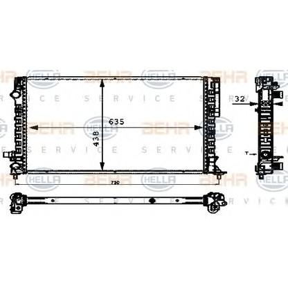 Zdjęcie Chłodnica, układ chłodzenia silnika HELLA 8MK376712671