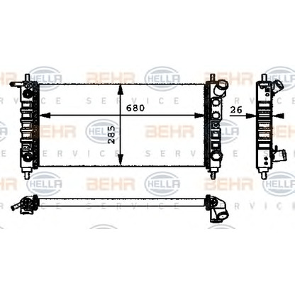 Foto Radiatore, Raffreddamento motore HELLA 8MK376712711