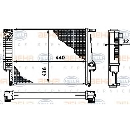 Foto Radiador, refrigeración del motor HELLA 8MK376713181