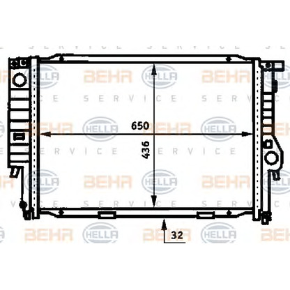 Photo Radiator, engine cooling HELLA 8MK376713281