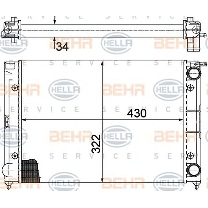 Photo Radiateur, refroidissement du moteur HELLA 8MK376713331