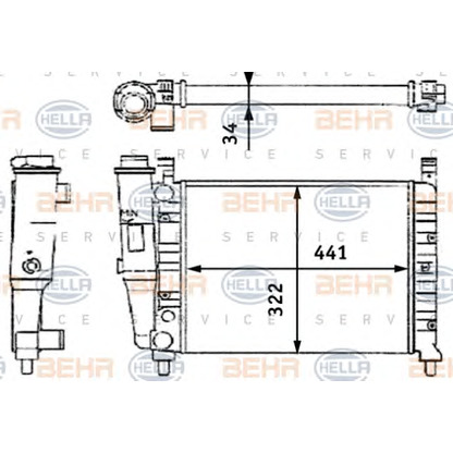 Photo Radiateur, refroidissement du moteur HELLA 8MK376714051