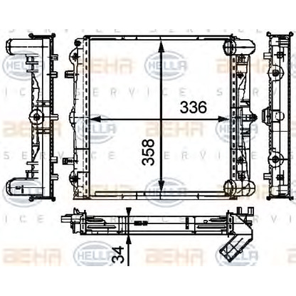 Foto Radiador, refrigeración del motor HELLA 8MK376714294