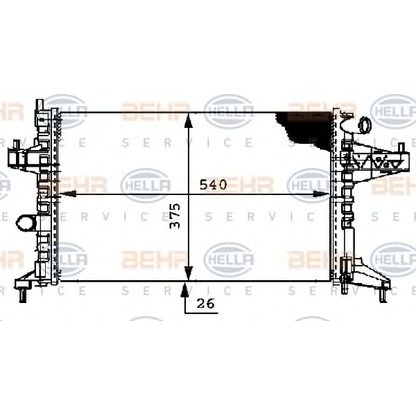 Foto Radiatore, Raffreddamento motore HELLA 8MK376714361