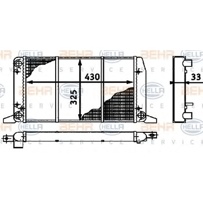 Foto Radiador, refrigeración del motor HELLA 8MK376715071