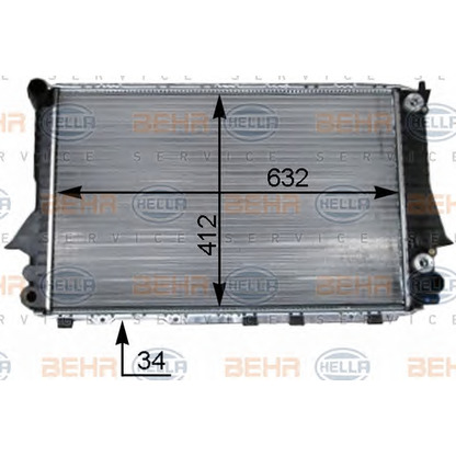 Photo Radiateur, refroidissement du moteur HELLA 8MK376715261