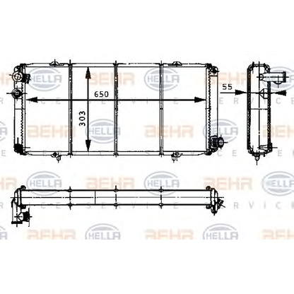 Photo Radiateur, refroidissement du moteur HELLA 8MK376715421