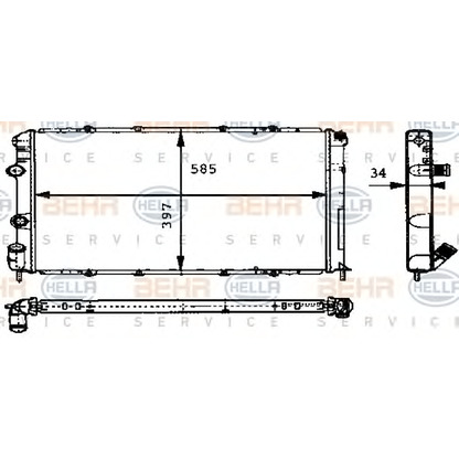 Foto Radiador, refrigeración del motor HELLA 8MK376715531