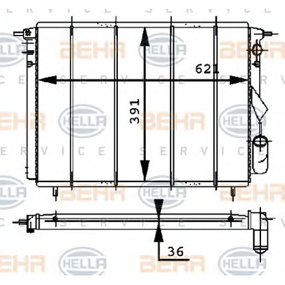 Photo Radiator, engine cooling HELLA 8MK376716211