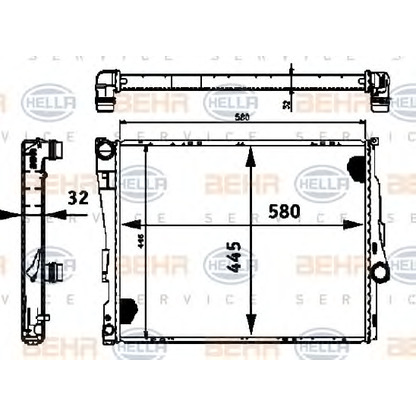 Foto Radiatore, Raffreddamento motore HELLA 8MK376716261