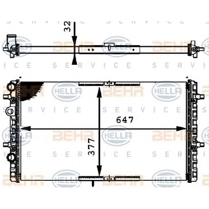 Foto Radiador, refrigeración del motor HELLA 8MK376716324