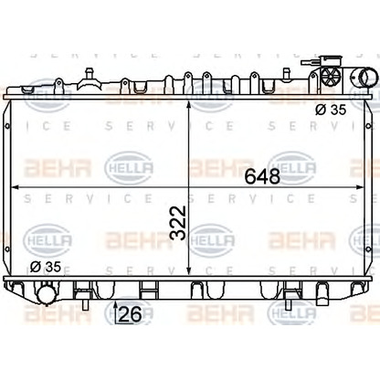 Photo Radiator, engine cooling HELLA 8MK376716351