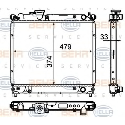 Foto Radiatore, Raffreddamento motore HELLA 8MK376716411