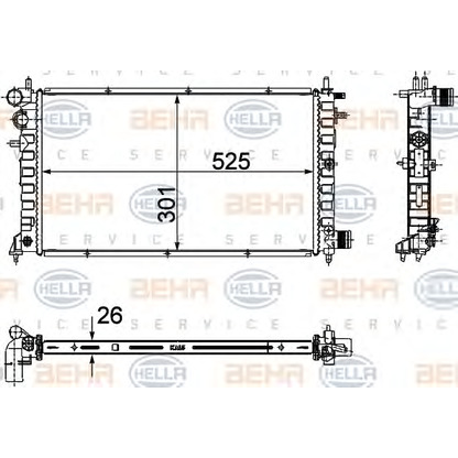 Foto Kühler, Motorkühlung HELLA 8MK376716461