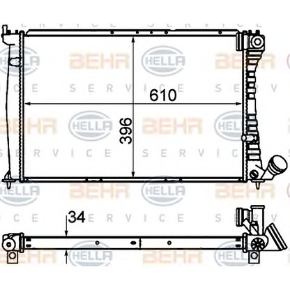 Photo Radiateur, refroidissement du moteur HELLA 8MK376716501