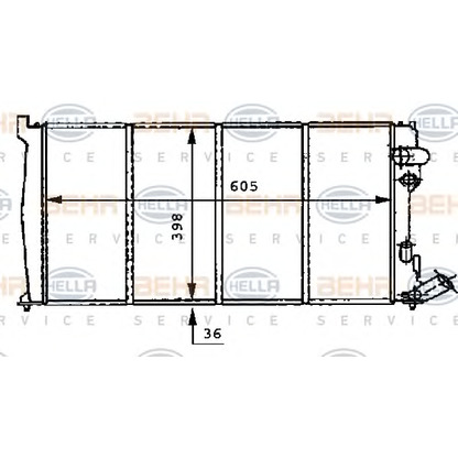 Photo Radiateur, refroidissement du moteur HELLA 8MK376716511