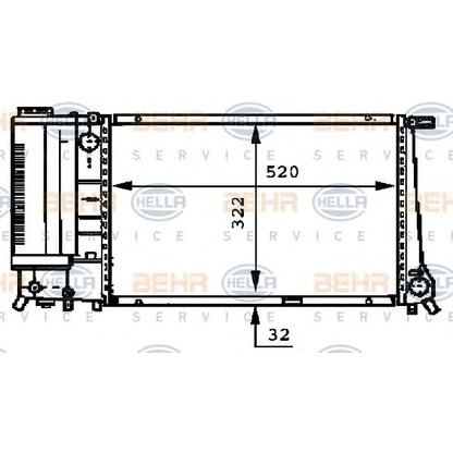 Foto Radiador, refrigeración del motor HELLA 8MK376717211