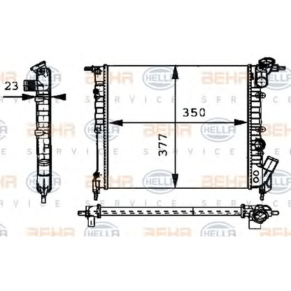 Photo Radiateur, refroidissement du moteur HELLA 8MK376717361