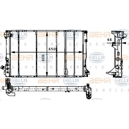 Foto Radiador, refrigeración del motor HELLA 8MK376717381