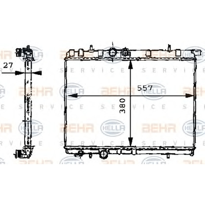 Photo Radiateur, refroidissement du moteur HELLA 8MK376717531