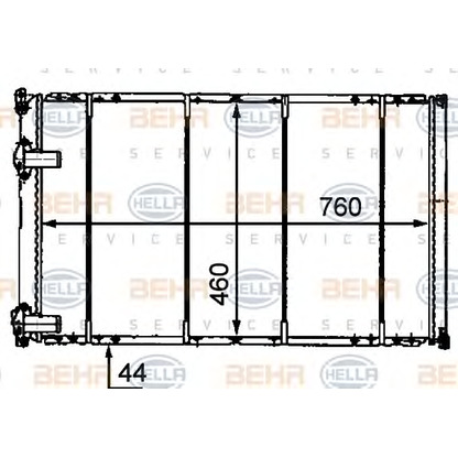 Photo Radiateur, refroidissement du moteur HELLA 8MK376718231