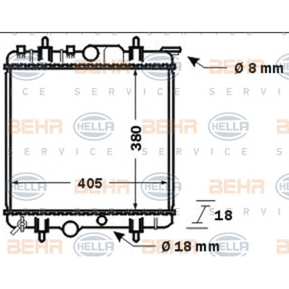 Photo Radiateur, refroidissement du moteur HELLA 8MK376718241