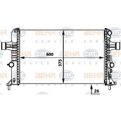 Photo Radiator, engine cooling HELLA 8MK376718331