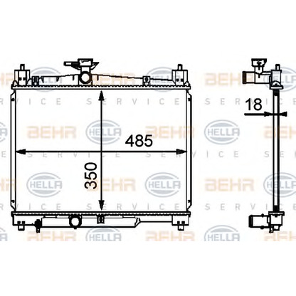 Photo Radiateur, refroidissement du moteur HELLA 8MK376718421