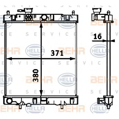 Photo Radiateur, refroidissement du moteur HELLA 8MK376718431