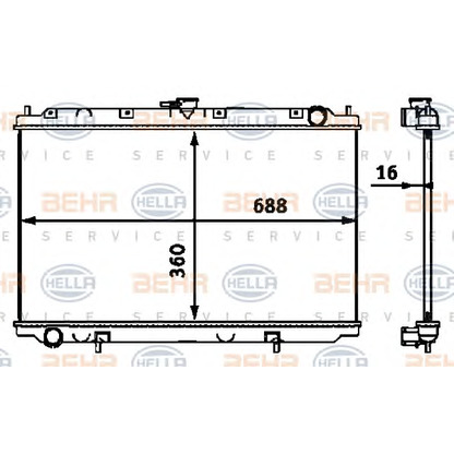 Foto Radiador, refrigeración del motor HELLA 8MK376718491