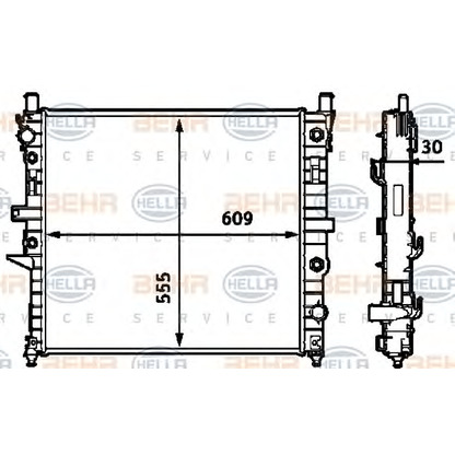 Photo Radiateur, refroidissement du moteur HELLA 8MK376718571