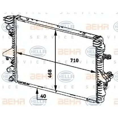 Foto Radiador, refrigeración del motor HELLA 8MK376719171