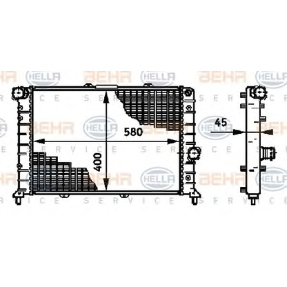 Foto Radiador, refrigeración del motor HELLA 8MK376719261