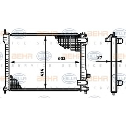 Photo Radiator, engine cooling HELLA 8MK376719281