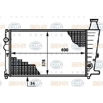 Foto Radiador, refrigeración del motor HELLA 8MK376719381