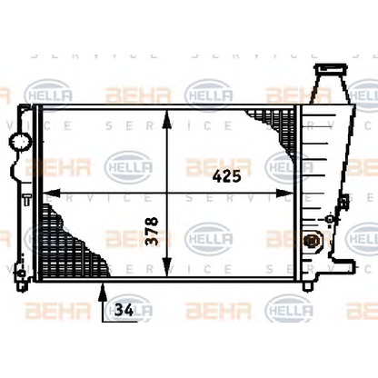 Photo Radiator, engine cooling HELLA 8MK376719401