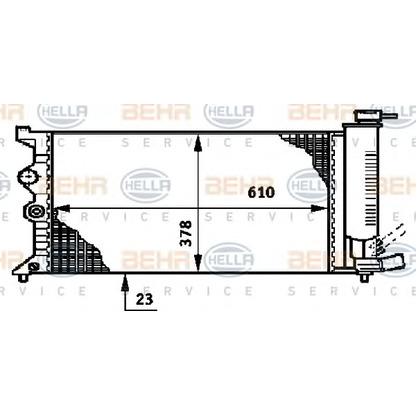 Foto Radiador, refrigeración del motor HELLA 8MK376719431