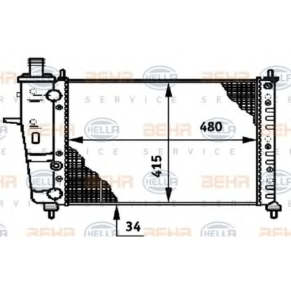 Foto Radiatore, Raffreddamento motore HELLA 8MK376719531