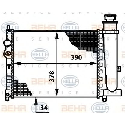 Photo Radiateur, refroidissement du moteur HELLA 8MK376719581